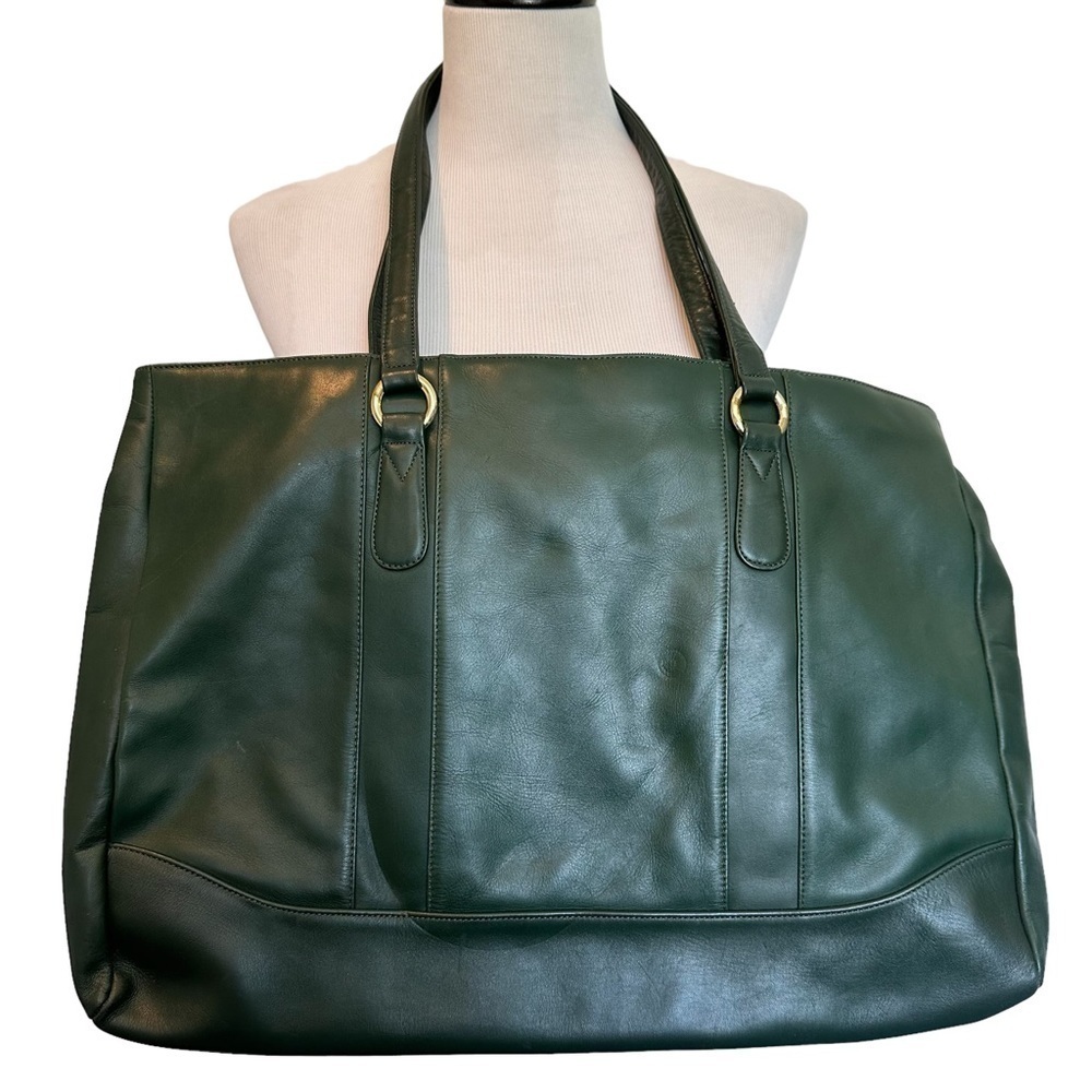 Echelon Leathers green unisex tote - Picture 2 of 15